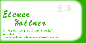 elemer wollner business card